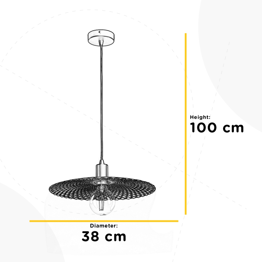 ONLI - Lustr na lanku GOLDEN 1xE27/22W/230V zlatá/černá
