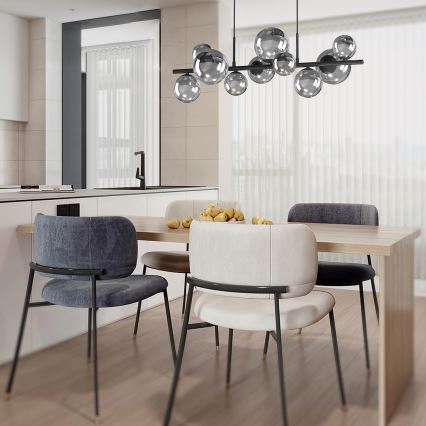 ONLI - Lustr na lanku PALOMA 10xG9/3W/230V černá/kouřová