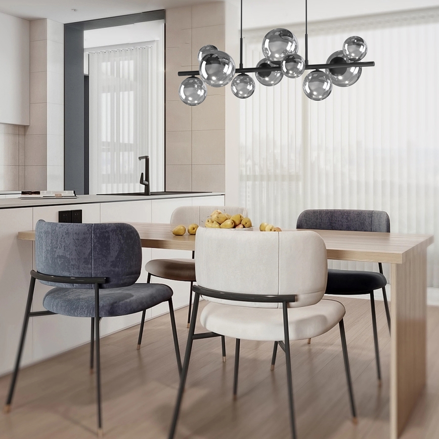 ONLI - Lustr na lanku PALOMA 10xG9/3W/230V černá/kouřová