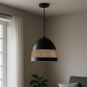 ONLI - Lustr na lanku POLLY 1xE27/22W/230V černá