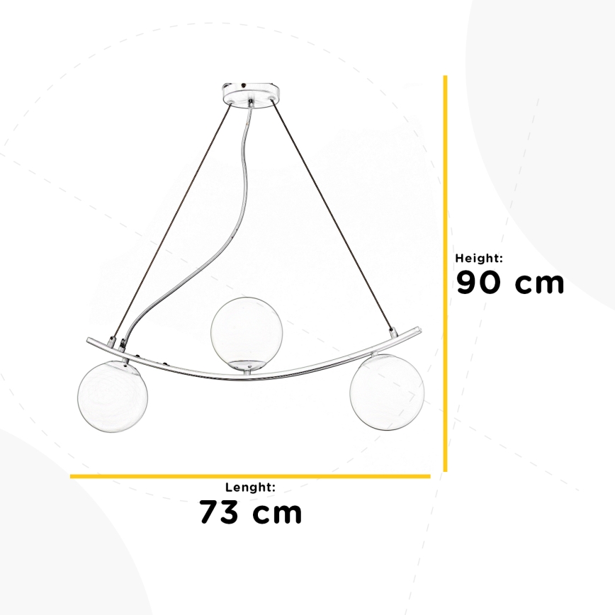 ONLI - Lustr na lanku TRIO 3xE14/6W/230V černá
