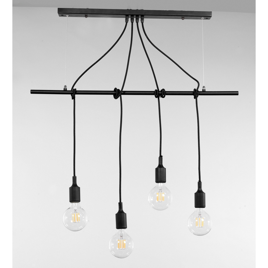 ONLI - Lustr na lanku WIRE 4xE27/15W/230V černá