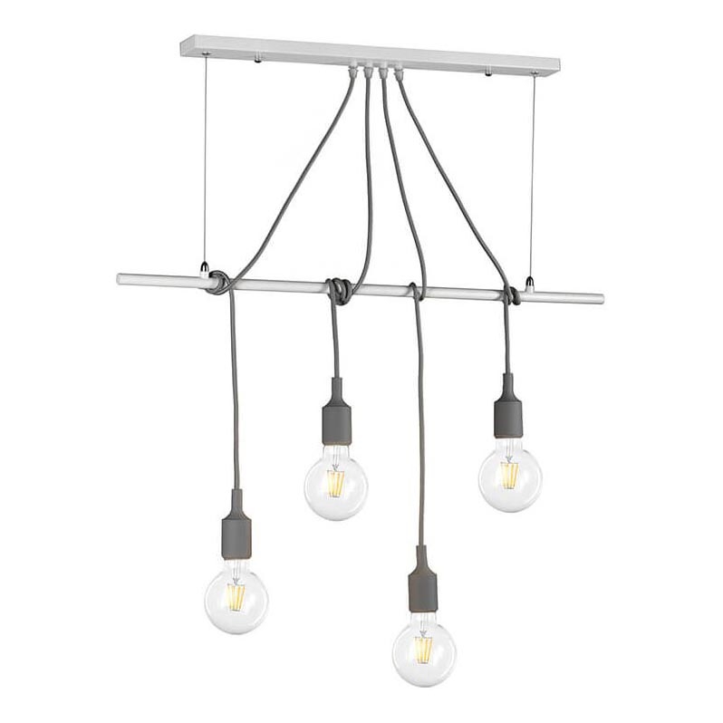 ONLI - Lustr na lanku WIRE 4xE27/15W/230V šedá/bílá