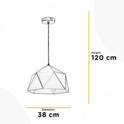 ONLI - Lustr na lanku YONG 1xE27/22W/230V černá pr. 38 cm