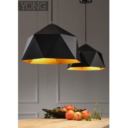 ONLI - Lustr na lanku YONG 1xE27/22W/230V černá pr. 46 cm