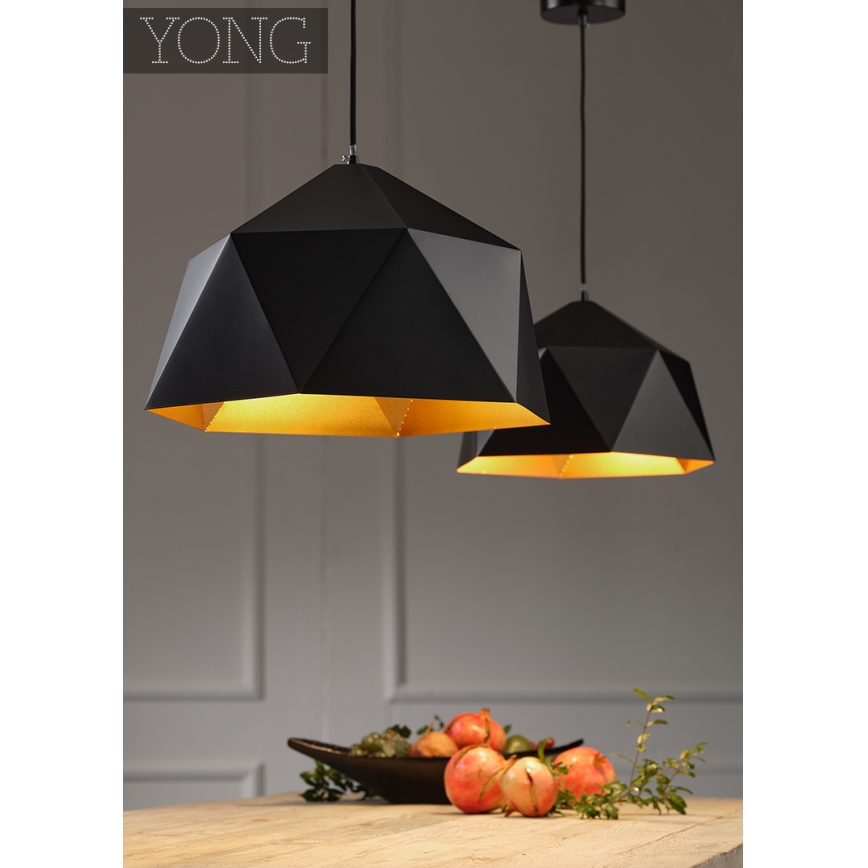 ONLI - Lustr na lanku YONG 1xE27/22W/230V černá pr. 46 cm