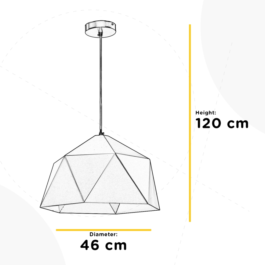 ONLI - Lustr na lanku YONG 1xE27/22W/230V černá pr. 46 cm