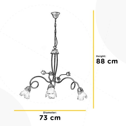 ONLI - Lustr na řetězu ARIANNA 3xE14/6W/230V