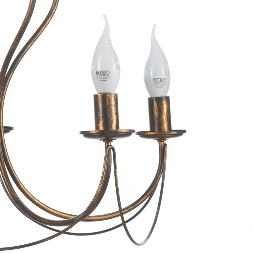 ONLI - Lustr na řetězu CANDELA 5xE14/6W/230V bronzová