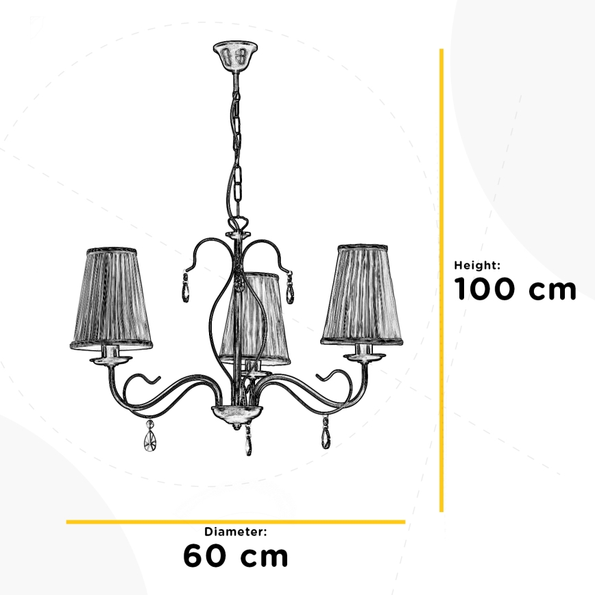 ONLI - Lustr na řetězu DELIA 3xE14/6W/230V