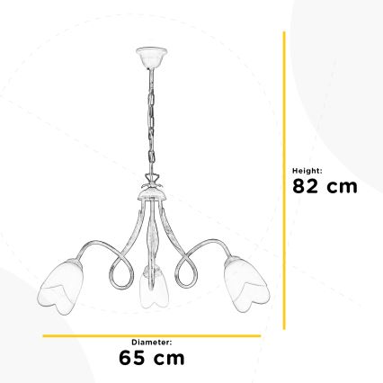 ONLI - Lustr na řetězu DOPPIO GIRO 3xE14/6W/230V krémová