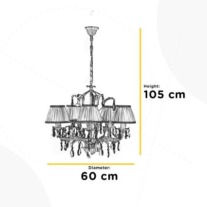 ONLI - Lustr na řetězu KAREN 5xE14/6W/230V bílá