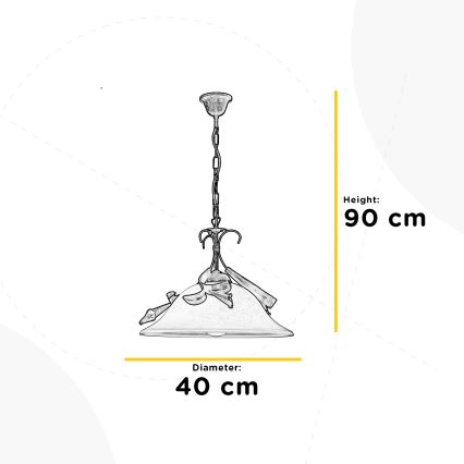 ONLI - Lustr na řetězu LUCREZIA 1xE27/22W/230V bronzová