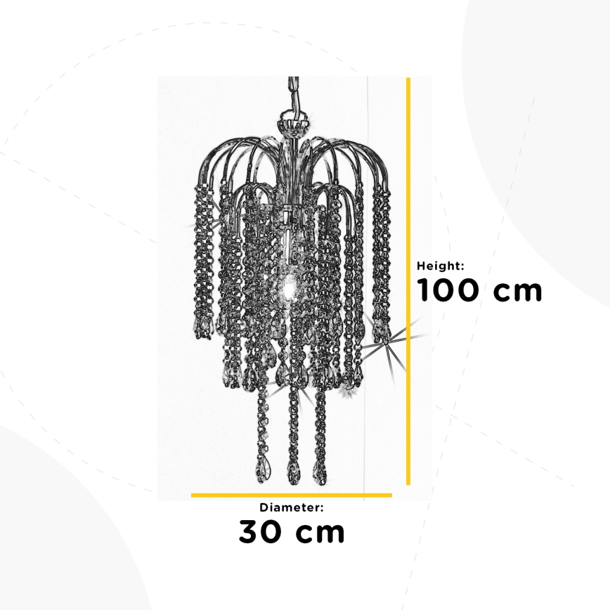 ONLI - Lustr na řetězu PIOGGIA 1xE27/22W/230V lesklý chrom