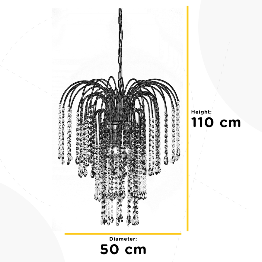 ONLI - Lustr na řetězu PIOGGIA 5xE14/6W/230V lesklý chrom