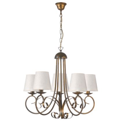 ONLI - Lustr na řetězu POMPEI 5xE14/6W/230V bronzová