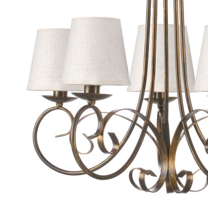 ONLI - Lustr na řetězu POMPEI 5xE14/6W/230V bronzová