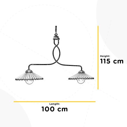 ONLI - Lustr na řetězu ROSINA 2xE27/22W/230V bronzová