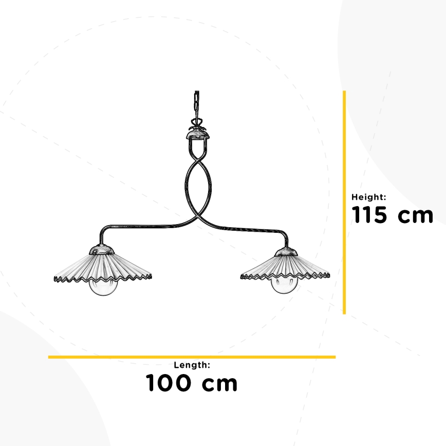 ONLI - Lustr na řetězu ROSINA 2xE27/22W/230V bronzová