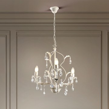 ONLI - Lustr na řetězu TERESA 3xE14/6W/230V bílá