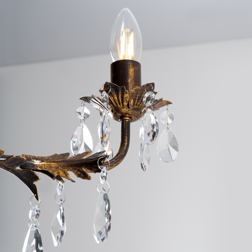 ONLI - Lustr na řetězu TERESA 5xE14/6W/230V bronzová