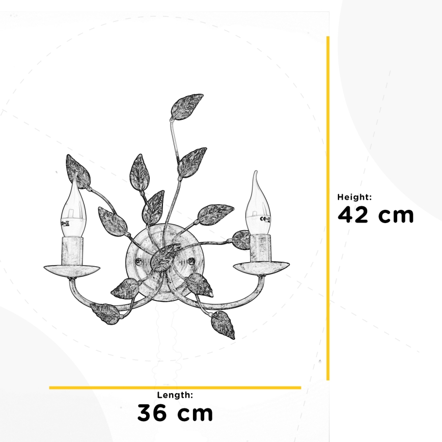 ONLI - Nástěnné svítidlo COLLANA 1xE14/6W/230V bílá/zlatá