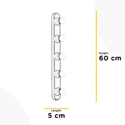 ONLI - Nástěnné svítidlo HOLLYWOOD 5xE14/6W/230V černá