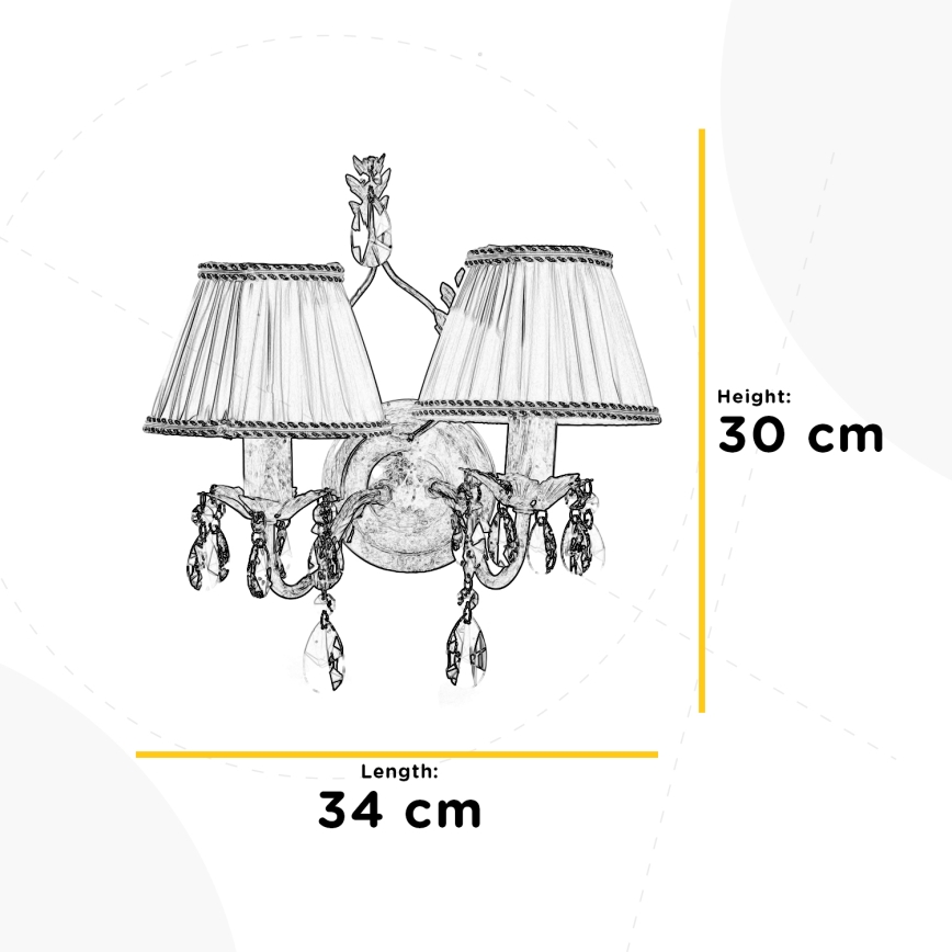 ONLI - Nástěnné svítidlo KAREN 2xE14/6W/230V bílá