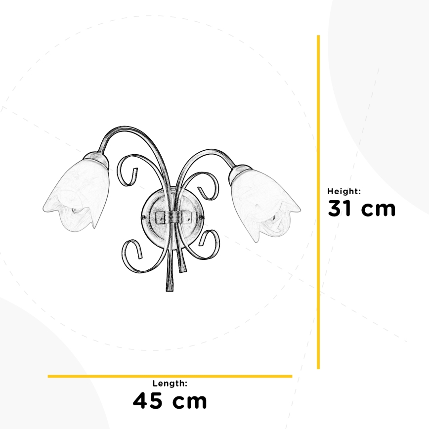 ONLI - Nástěnné svítidlo ODINO 2xE14/6W/230V