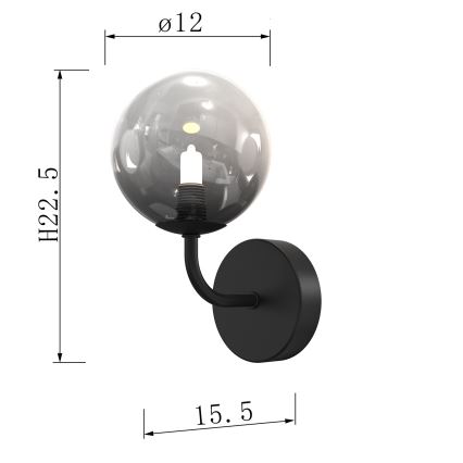 ONLI - Nástěnné svítidlo PALOMA 1xG9/10W/230V černá/kouřová