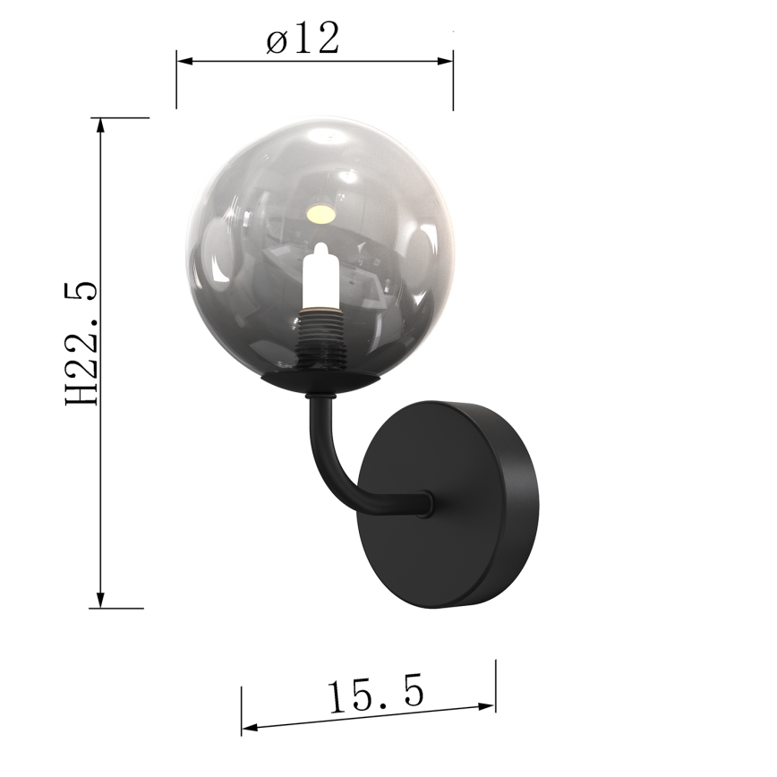 ONLI - Nástěnné svítidlo PALOMA 1xG9/10W/230V černá/kouřová