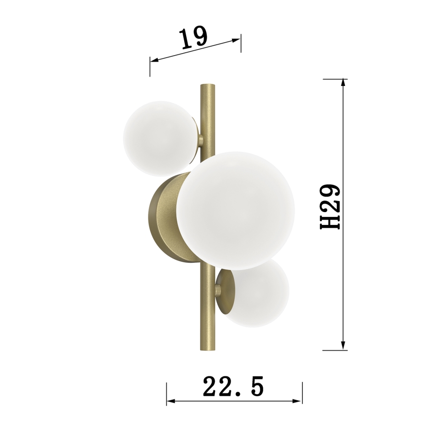 ONLI - Nástěnné svítidlo PALOMA 3xG9/10W/230V zlatá