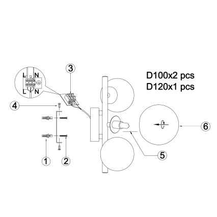 ONLI - Nástěnné svítidlo PALOMA 3xG9/10W/230V zlatá