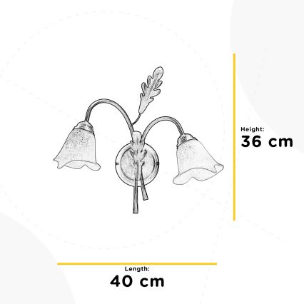 ONLI - Nástěnné svítidlo QUERCIA 2xE14/6W/230V
