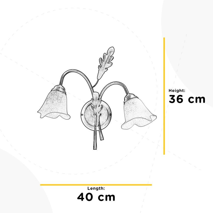 ONLI - Nástěnné svítidlo QUERCIA 2xE14/6W/230V