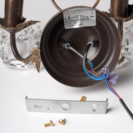 ONLI - Nástěnné svítidlo TERESA 2xE14/6W/230V bronzová