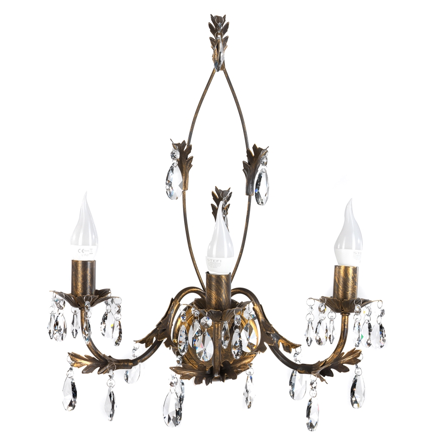 ONLI - Nástěnné svítidlo TERESA 3xE14/6W/230V bronzová