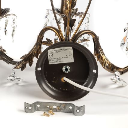 ONLI - Nástěnné svítidlo TERESA 3xE14/6W/230V bronzová