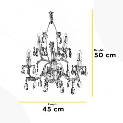 ONLI - Nástěnné svítidlo TERESA 5xE14/6W/230V bílá