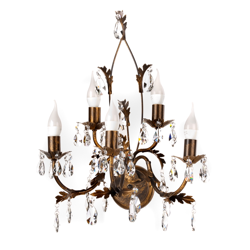 ONLI - Nástěnné svítidlo TERESA 5xE14/6W/230V bronzová