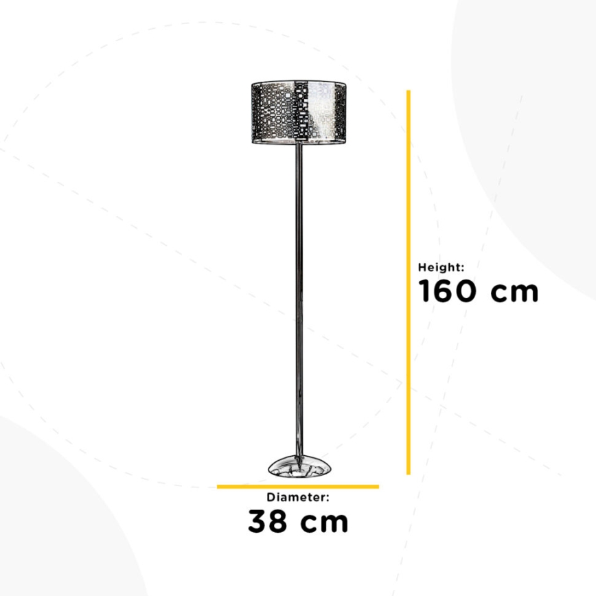ONLI - Stojací lampa BRUCE 1xE27/15W/230V matný chrom