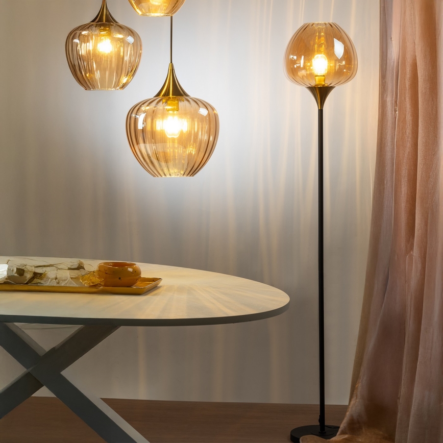 ONLI - Stojací lampa ELIDE 1xE27/15W/230V černá/měděná