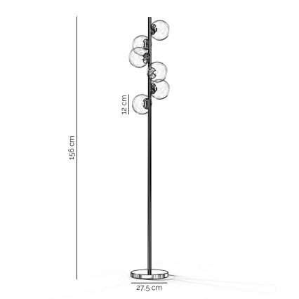 ONLI - Stojací lampa KIMBERLY 6xG9/6W/230V lesklý chrom