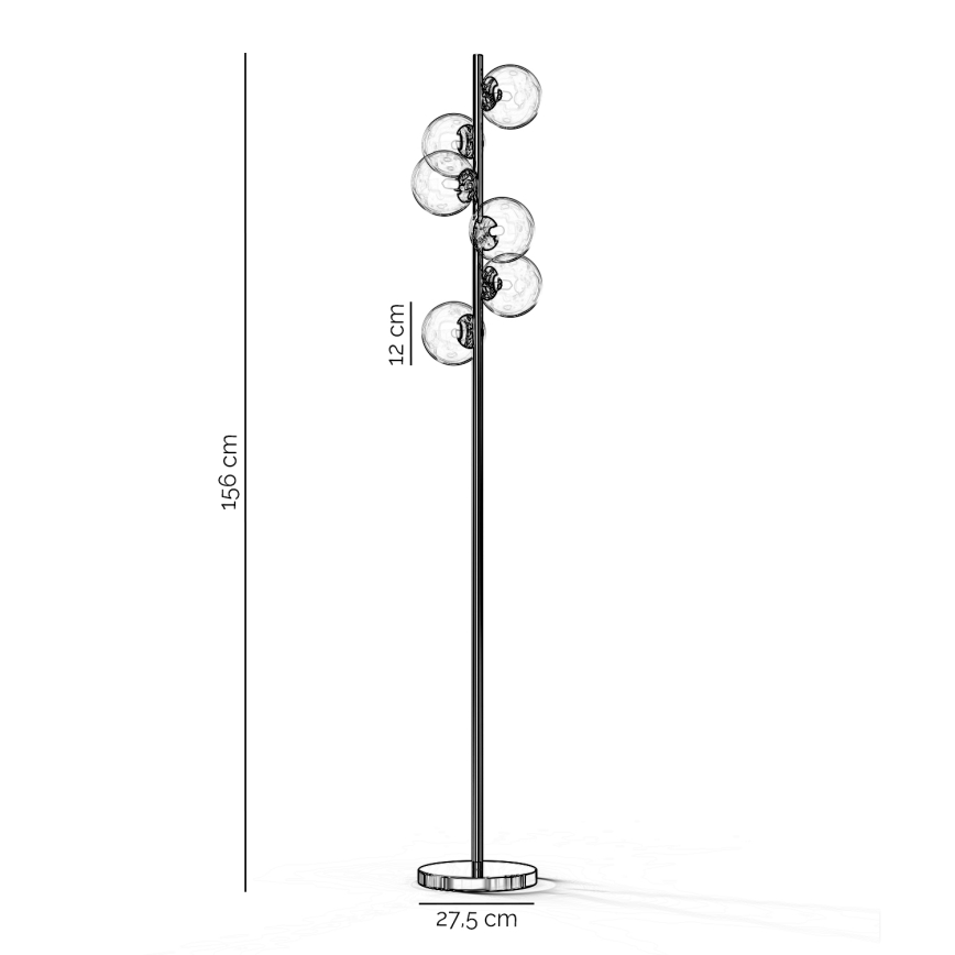 ONLI - Stojací lampa KIMBERLY 6xG9/6W/230V lesklý chrom