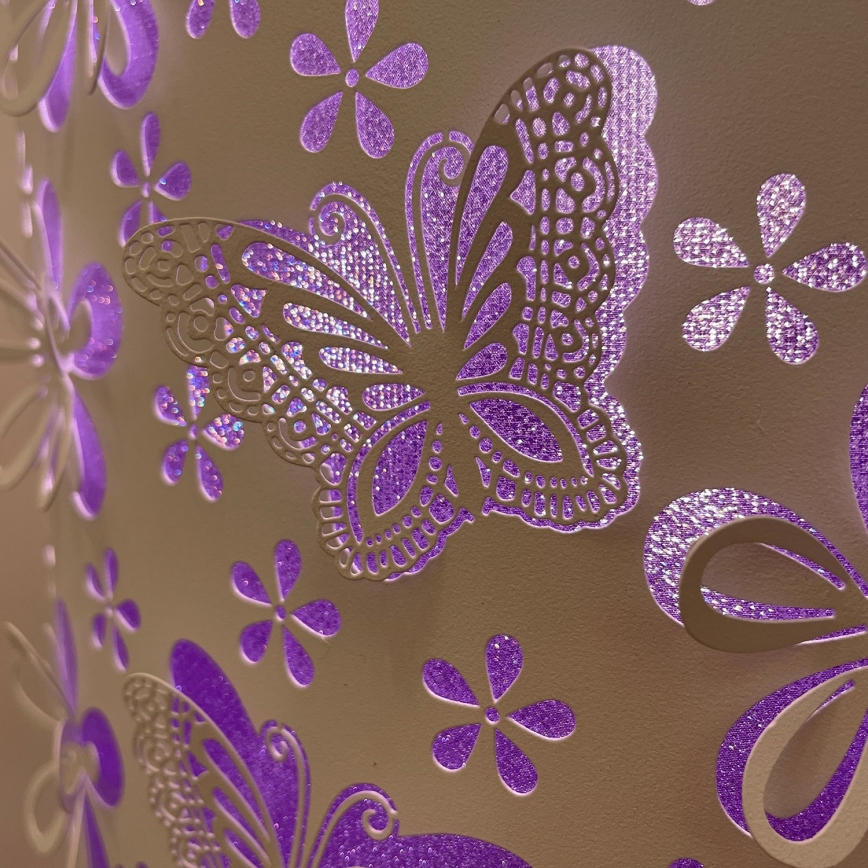 ONLI - Stojací lampa TITILLA 1xE27/22W/230V fialová/bílá