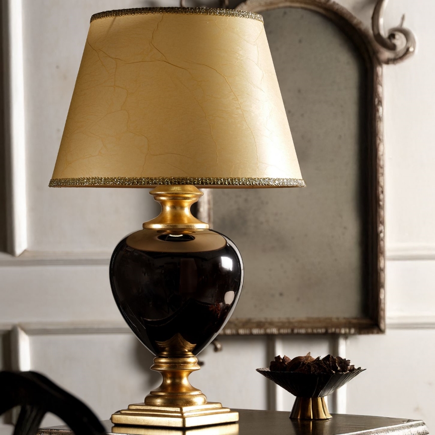 ONLI - Stolní lampa AMADEUS 1xE27/15W/230V 72 cm černá/zlatá