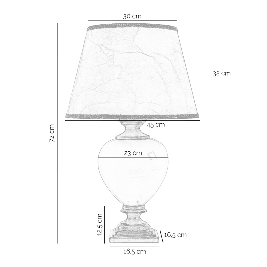 ONLI - Stolní lampa AMADEUS 1xE27/15W/230V 72 cm černá/zlatá