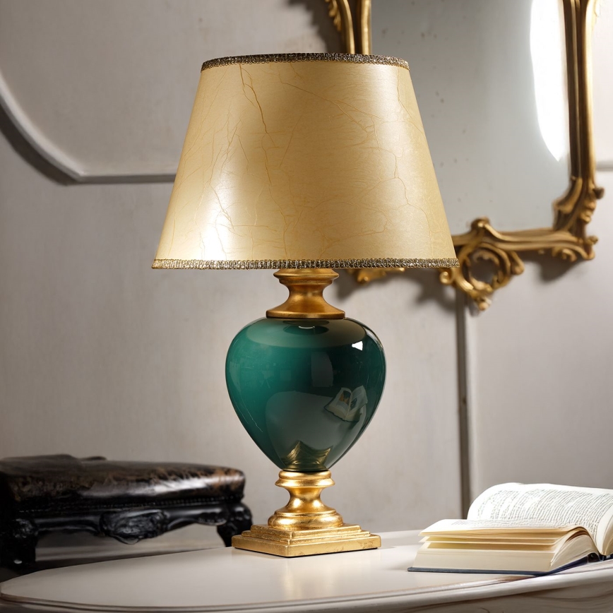 ONLI - Stolní lampa AMADEUS 1xE27/15W/230V 72 cm zelená/zlatá