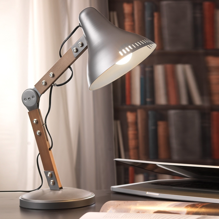 ONLI - Stolní lampa ARCHITETTO 1xE27/22W/230V 62 cm šedá/hnědá