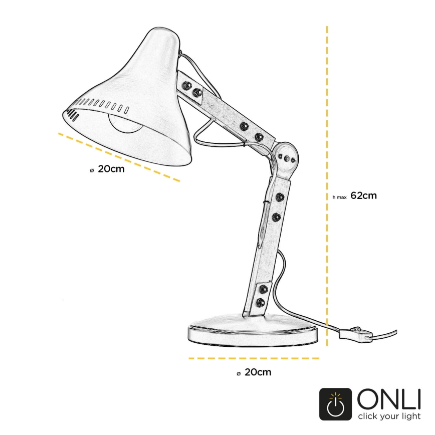 ONLI - Stolní lampa ARCHITETTO 1xE27/22W/230V 62 cm šedá/hnědá